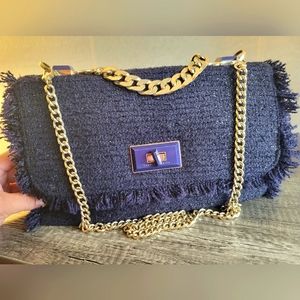 Tweed flap 2 way bag